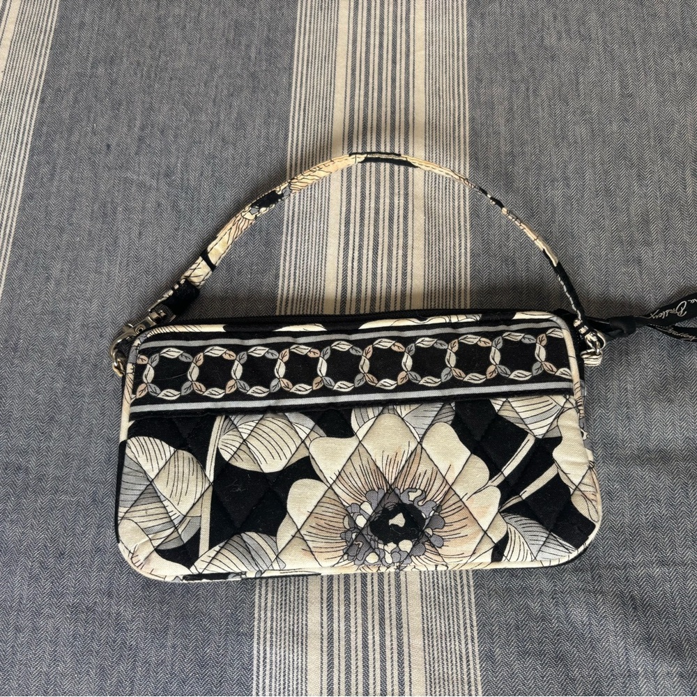 Vera Bradley Black and Gray Wristlet